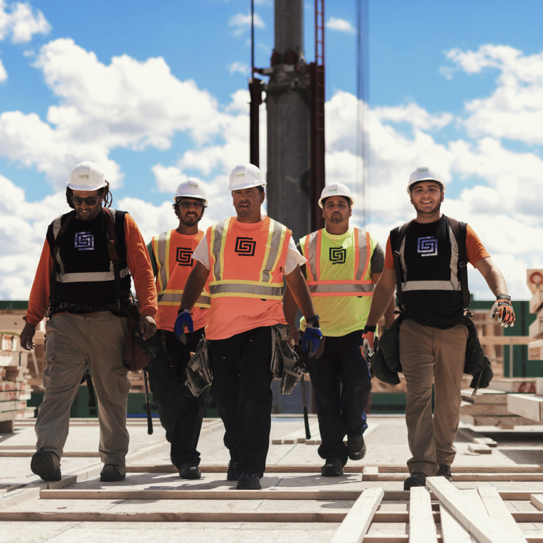 Great Gulf construction team on site wearing safety gear